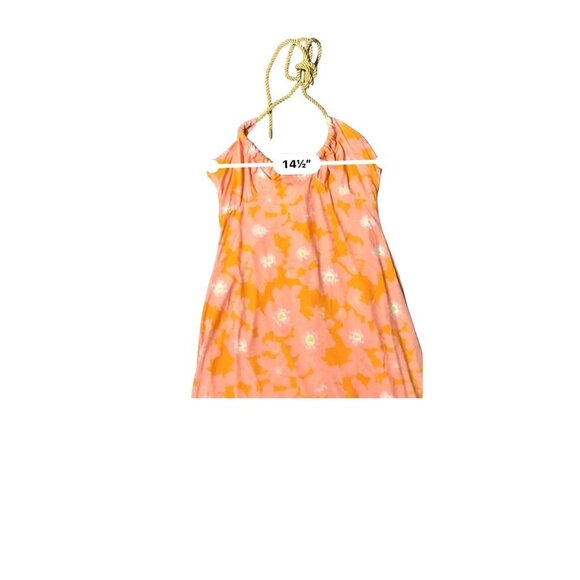 Alexia Admor Orange Floral Halter Maxi Dress W/ Rope Detail Womens M - Picture 4 of 9